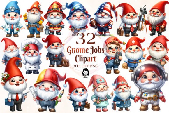 Download Cute Gnome Jobs Sublimation Clipart - Premium Bundle