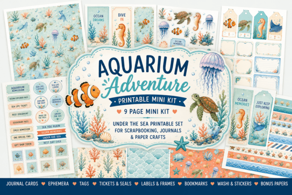 Download Aquarium Adventure Papercraft Mini Kit - Premium Resources