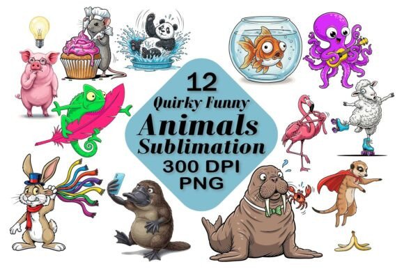 Download Funny Animals Sublimation PNG - Premium Resources