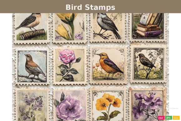 Download Vintage Bird Postage Stamps - Bird Collection