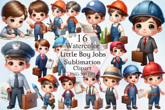 Download Little Boy Jobs Sublimation Clipart - Premium Bundle