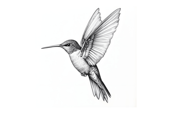 Download Hummingbird Sketch Line Art Print PNG - Bird Collection
