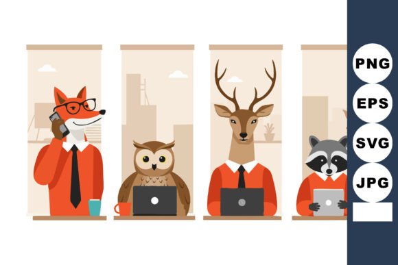 Download Business Animals Working with Laptops an - Animals working Collection