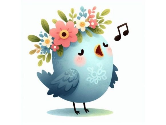 Download 🐦 Little 3D Kawaii Bird Singing with a - Bird Collection